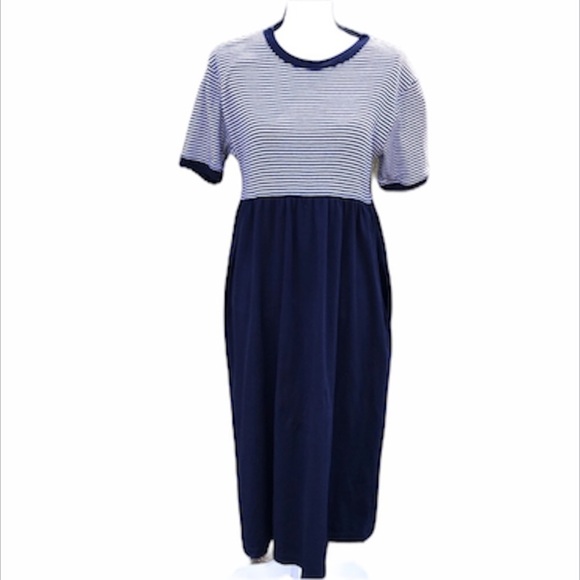 Blue and White knit Dress Size M - Picture 2 of 8